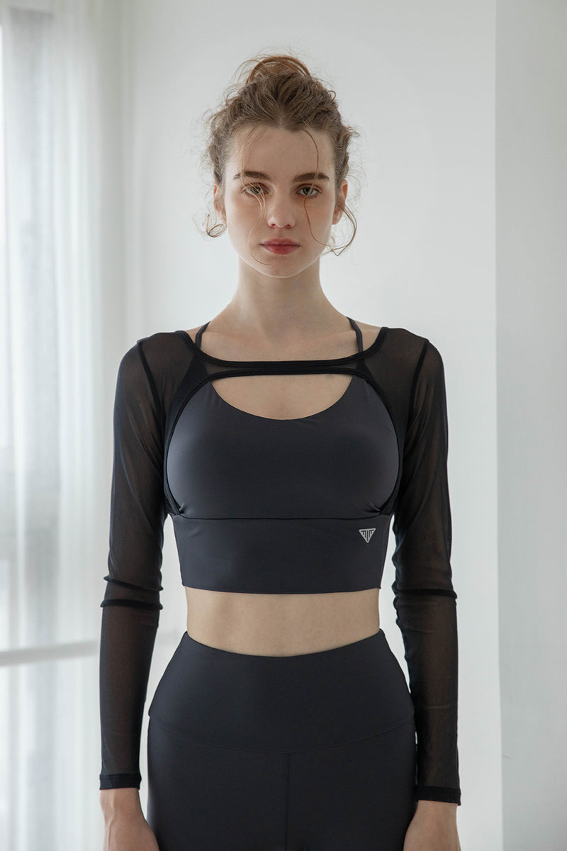 SEE-THROUGH SLEEVE BRA TOP