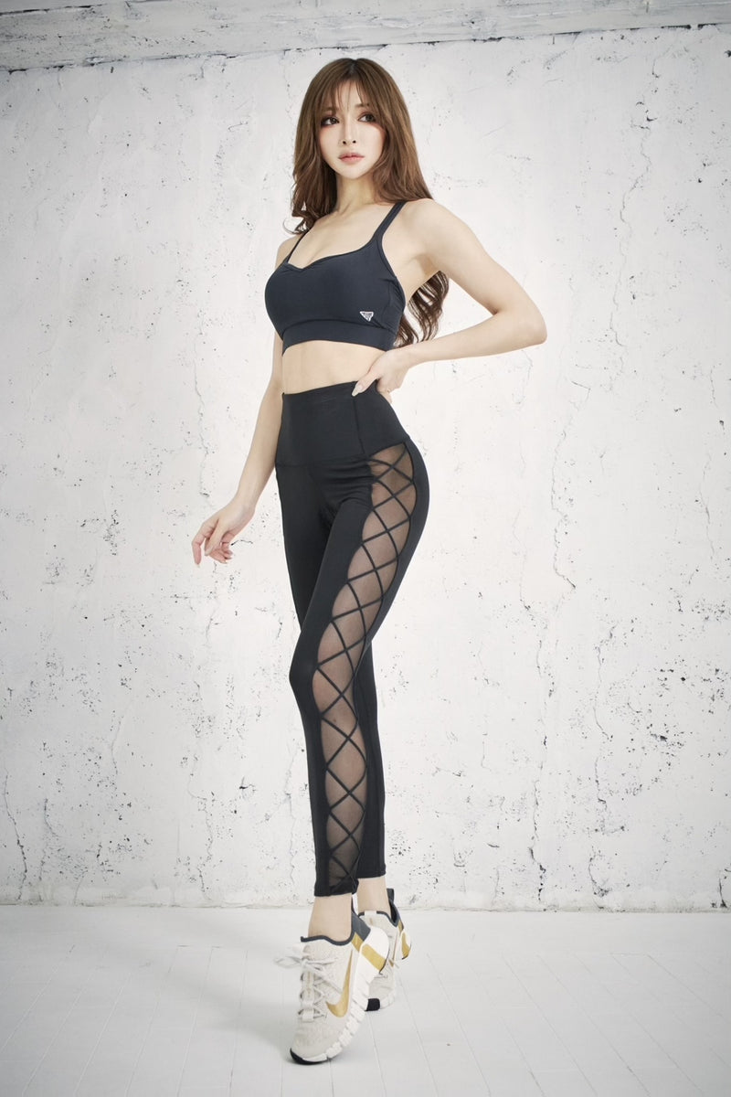 SEE-THROUGH LACE UP LEGGINGS – IRAL